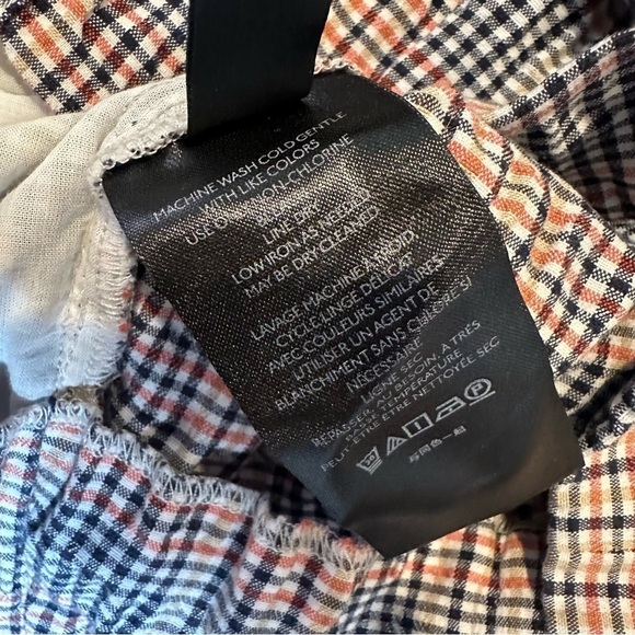 Anthropologie seersucker high waisted cropped ankle pants belted waist plaid - Picture 15 of 16